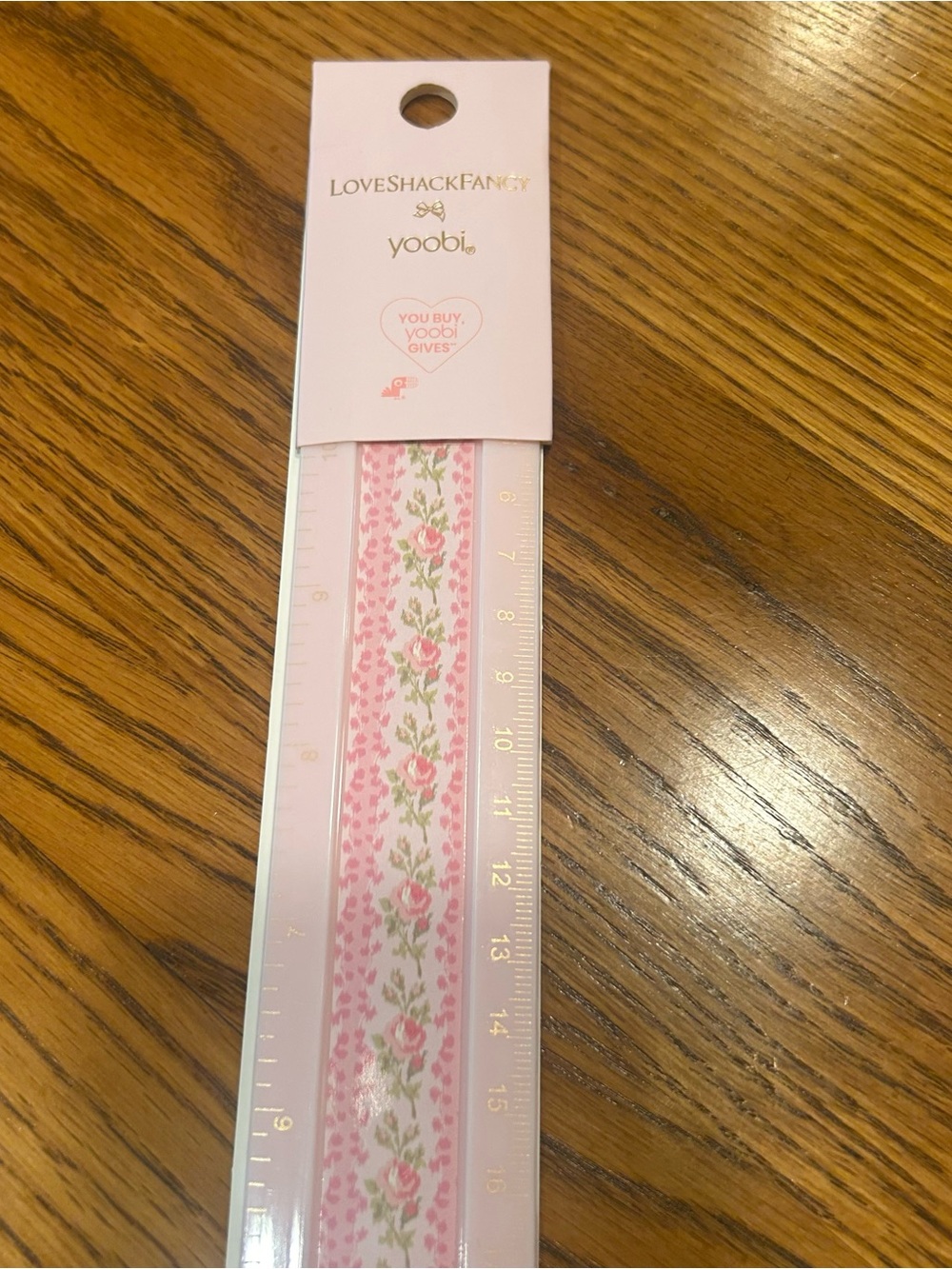 LoveShackFancy x Target Yoobi Pink Floral Decorative 12in Ruler - Picture 2 of 3